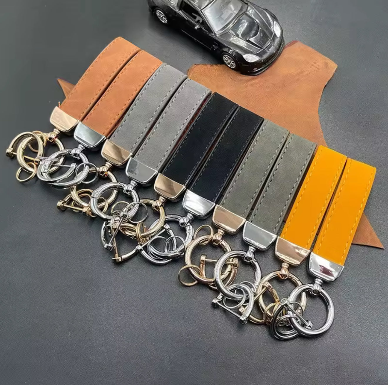 Crazy Horse Leather Keychain Engrave