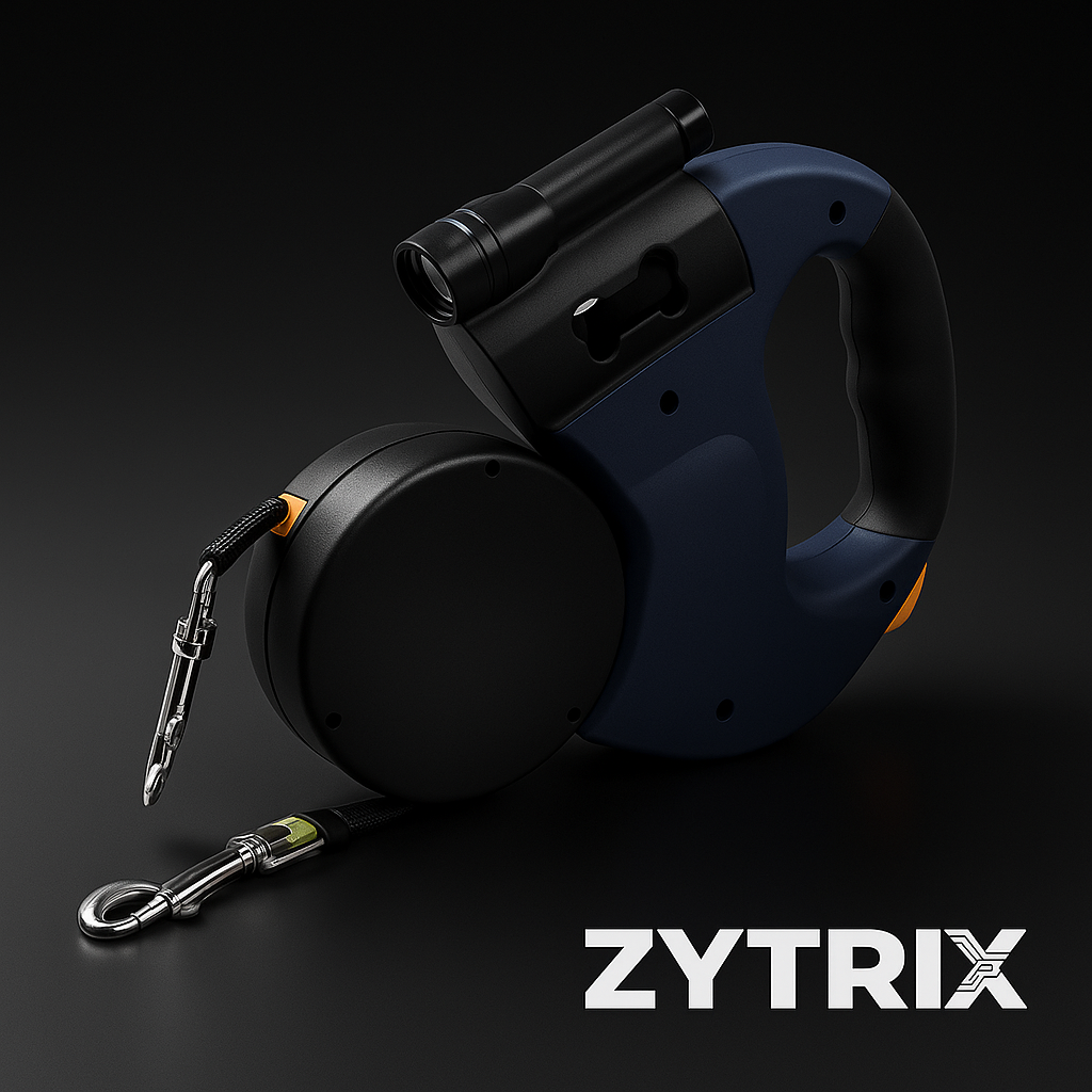 Zytrix™ Retractable Double Dog Leash Reflective, 360° Swivel & Tangle-Free Design