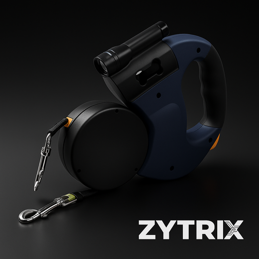 Zytrix™ Retractable Double Dog Leash Reflective, 360° Swivel & Tangle-Free Design
