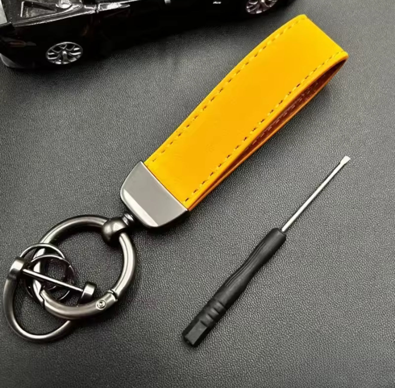 Crazy Horse Leather Keychain Engrave