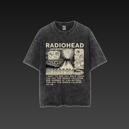 Zytrix™ Radiohead Rock Band Oversized Cotton T-Shirt – Unisex Hip Hop Music Tee, Summer Fashion Streetwear