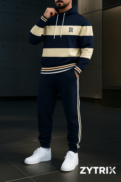 Men’s Striped Hoodie & Jogger Set – Casual Streetwear Tracksuit by Zytrix
