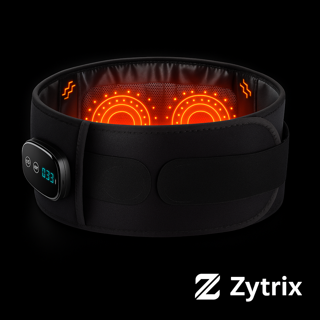 Zytrix Heated Massage Belt – Multifunctional Waist & Back Support with Vibration + Heat Therapy
