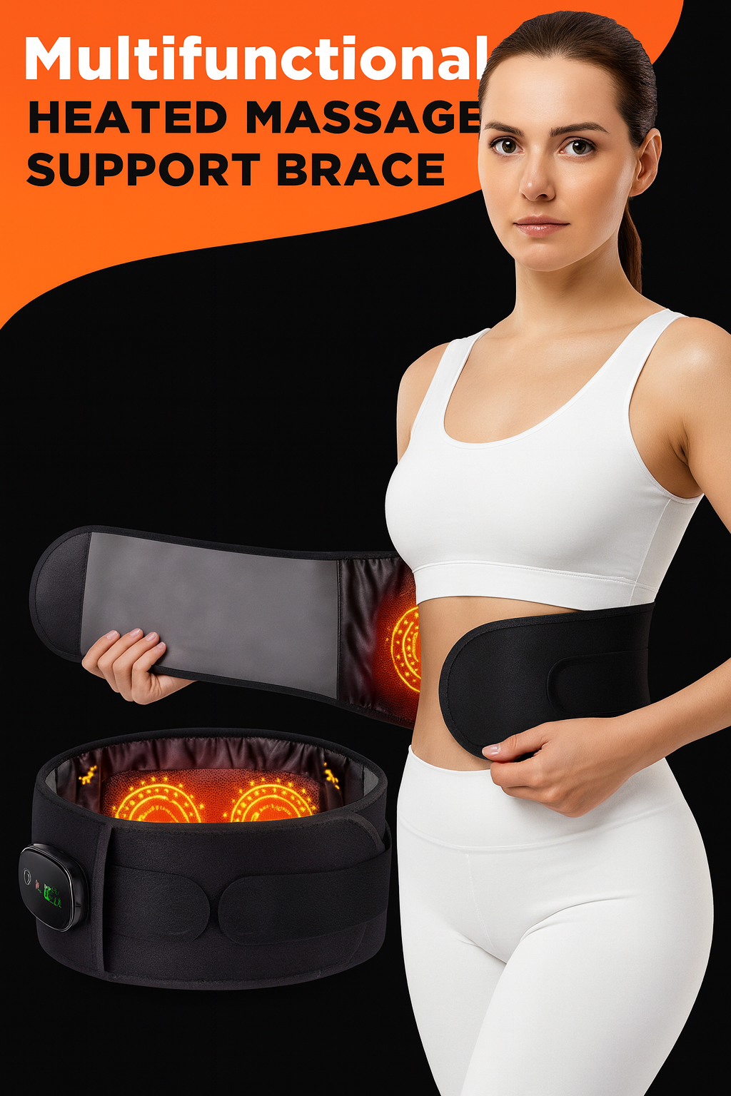 Zytrix Heated Massage Belt – Multifunctional Waist & Back Support with Vibration + Heat Therapy