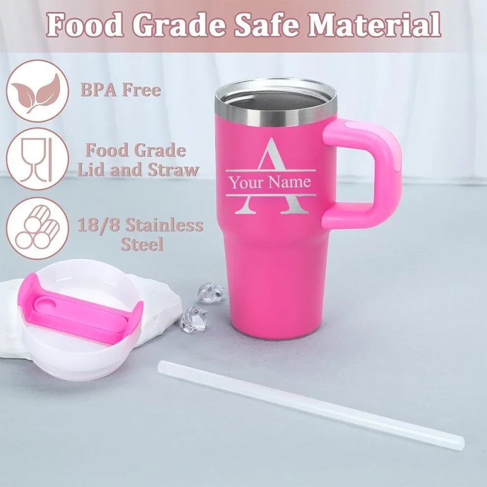 Personalized of Name14 Oz SUS304 Travel Cup Customization Water Bottle with Straw Suitable for Birthday Gifts Sport Water Bottle