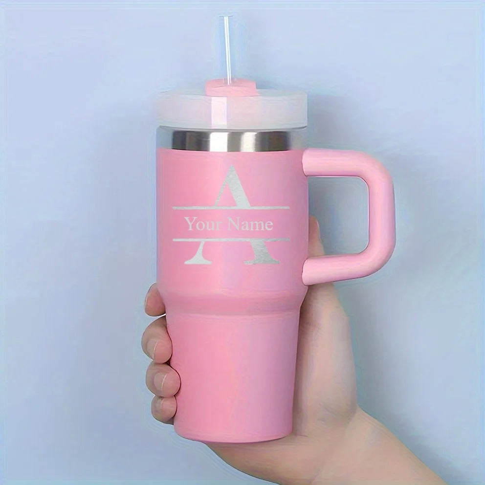 Personalized of Name14 Oz SUS304 Travel Cup Customization Water Bottle with Straw Suitable for Birthday Gifts Sport Water Bottle