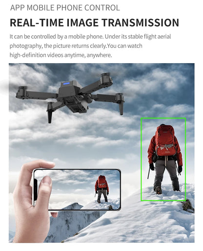 E99 PRO Drone with Flash Professional HD Dual Camera WIFI Obstacle Avoidance RC Helicopters Aerial Photography Quadcopter