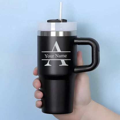 Personalized of Name14 Oz SUS304 Travel Cup Customization Water Bottle with Straw Suitable for Birthday Gifts Sport Water Bottle