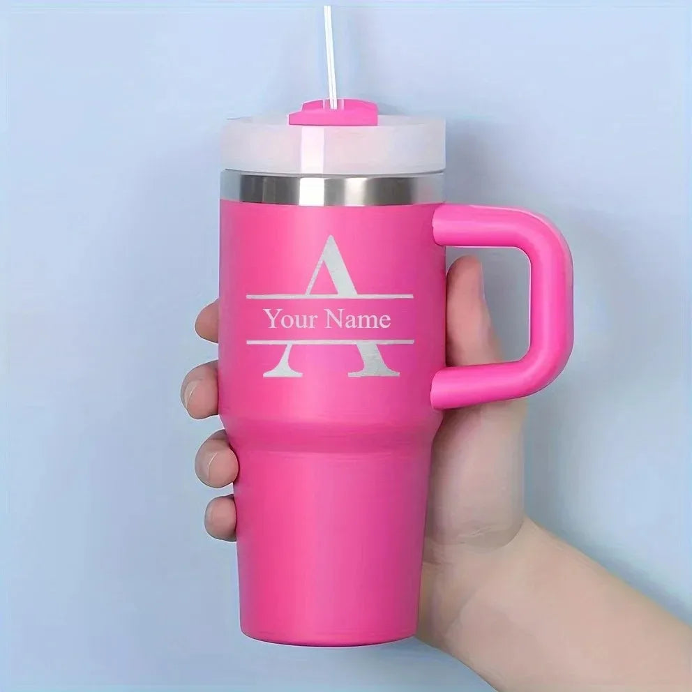 Personalized of Name14 Oz SUS304 Travel Cup Customization Water Bottle with Straw Suitable for Birthday Gifts Sport Water Bottle