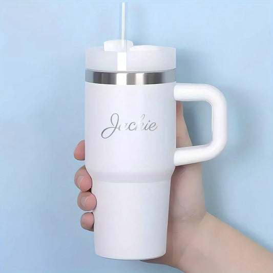 Personalized of Name14 Oz SUS304 Travel Cup Customization Water Bottle with Straw Suitable for Birthday Gifts Sport Water Bottle