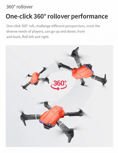 E99 PRO Drone with Flash Professional HD Dual Camera WIFI Obstacle Avoidance RC Helicopters Aerial Photography Quadcopter